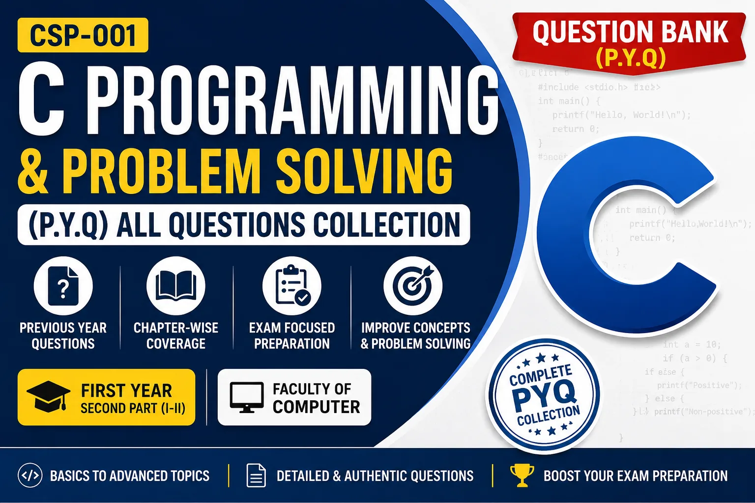 C Programming & Problem Solving (P.Y.Q) All Questions Collection